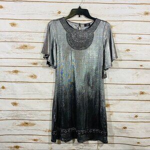 A little angel girls size 16 silver/black dress